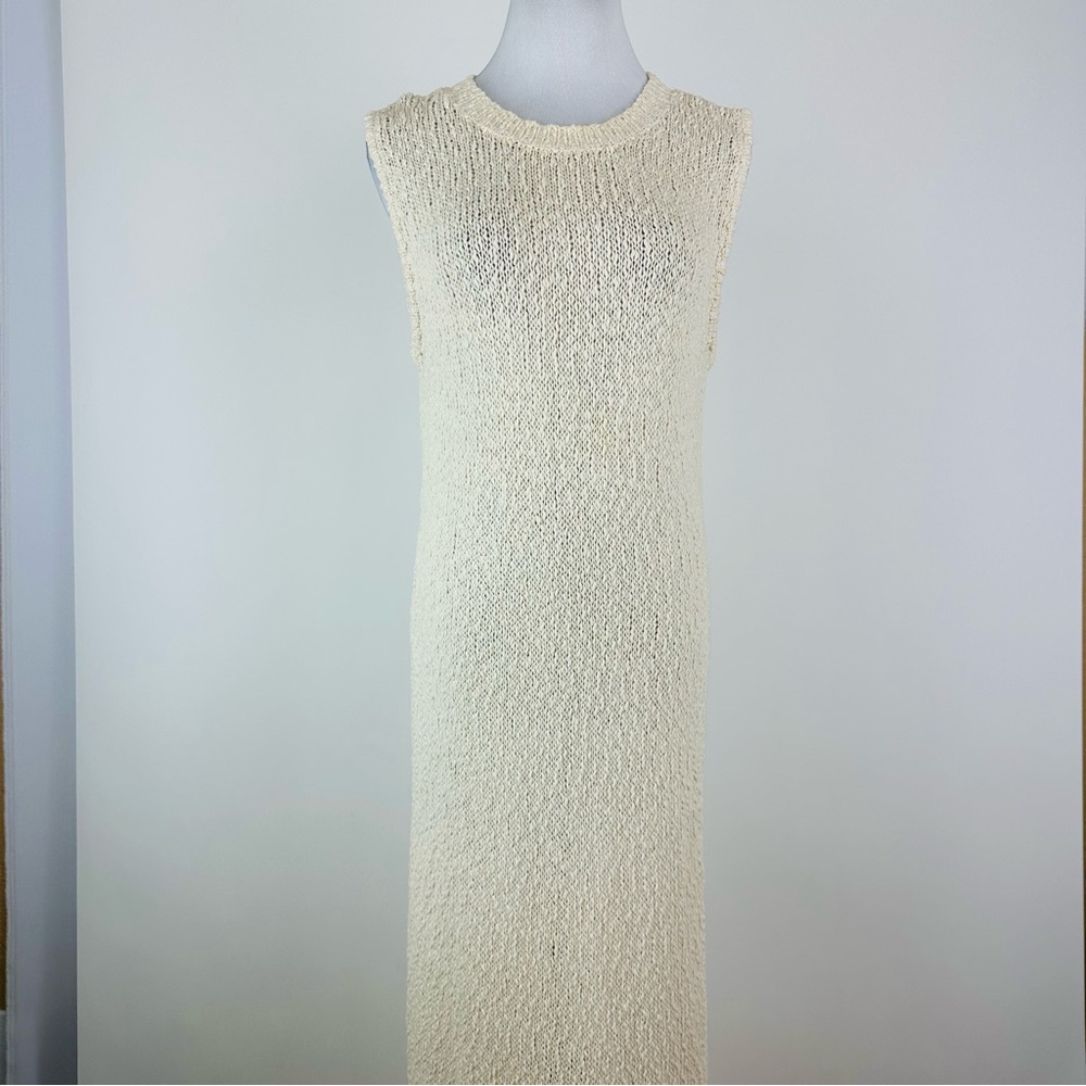 Anthropologie Callahan Isla Knit Midi Dress Fringe Bottom Size Large - Picture 2 of 11